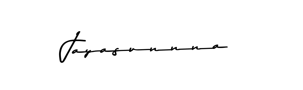 How to make Jayasunnna name signature. Use Asem Kandis PERSONAL USE style for creating short signs online. This is the latest handwritten sign. Jayasunnna signature style 9 images and pictures png