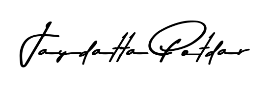 The best way (Asem Kandis PERSONAL USE) to make a short signature is to pick only two or three words in your name. For converting this name Jaydatta Potdar. Jaydatta Potdar signature style 9 images and pictures png
