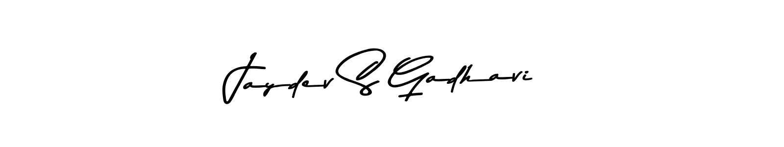 Create a beautiful signature design for name Jaydev S Gadhavi. With this signature (Asem Kandis PERSONAL USE) fonts, you can make a handwritten signature for free. Jaydev S Gadhavi signature style 9 images and pictures png