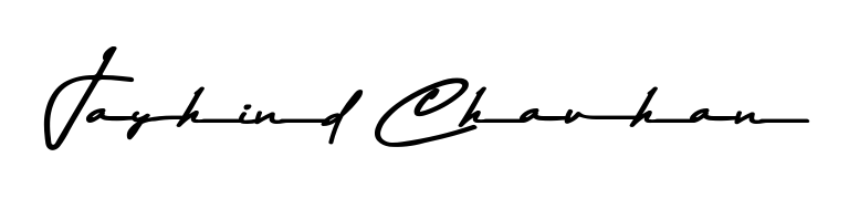 A stylish, flowing autograph style designed for name Jayhind Chauhan using Asem Kandis PERSONAL USE typography. Perfect for digital creative projects. Jayhind Chauhan signature style 9 images and pictures png
