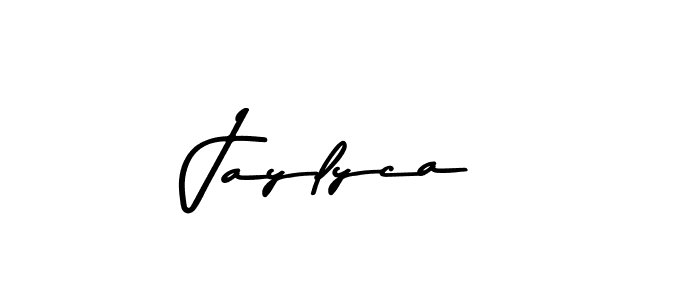 How to make Jaylyca name signature. Use Asem Kandis PERSONAL USE style for creating short signs online. This is the latest handwritten sign. Jaylyca signature style 9 images and pictures png