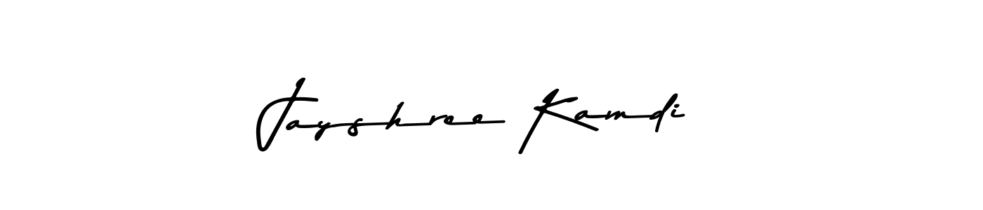Create a beautiful signature design for name Jayshree Kamdi. With this signature (Asem Kandis PERSONAL USE) fonts, you can make a handwritten signature for free. Jayshree Kamdi signature style 9 images and pictures png