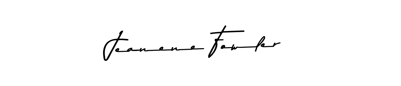 Make a beautiful signature design for name Jeanene Fowler. With this signature (Asem Kandis PERSONAL USE) style, you can create a handwritten signature for free. Jeanene Fowler signature style 9 images and pictures png