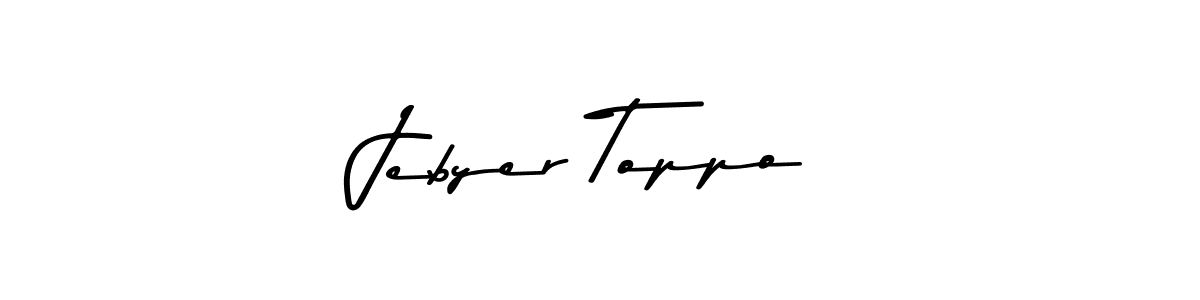 It looks lik you need a new signature style for name Jebyer Toppo. Design unique handwritten (Asem Kandis PERSONAL USE) signature with our free signature maker in just a few clicks. Jebyer Toppo signature style 9 images and pictures png