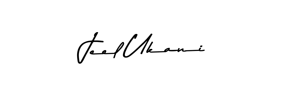 Make a beautiful signature design for name Jeel Ukani. With this signature (Asem Kandis PERSONAL USE) style, you can create a handwritten signature for free. Jeel Ukani signature style 9 images and pictures png