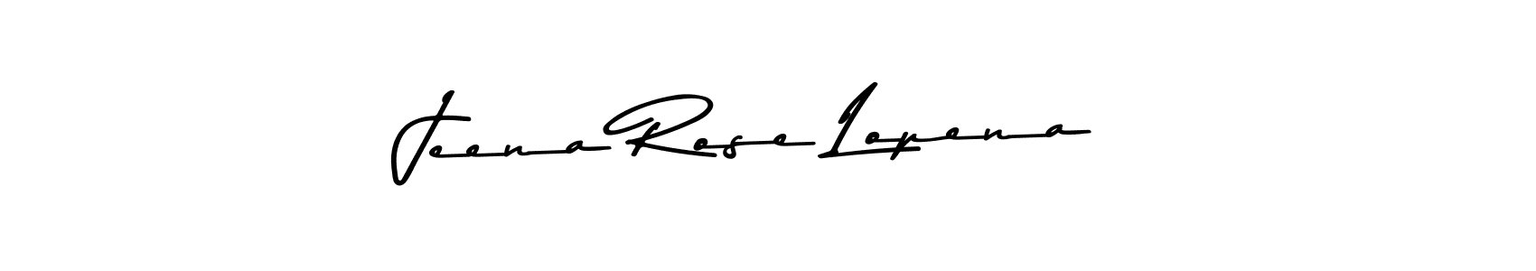 How to make Jeena Rose Lopena name signature. Use Asem Kandis PERSONAL USE style for creating short signs online. This is the latest handwritten sign. Jeena Rose Lopena signature style 9 images and pictures png