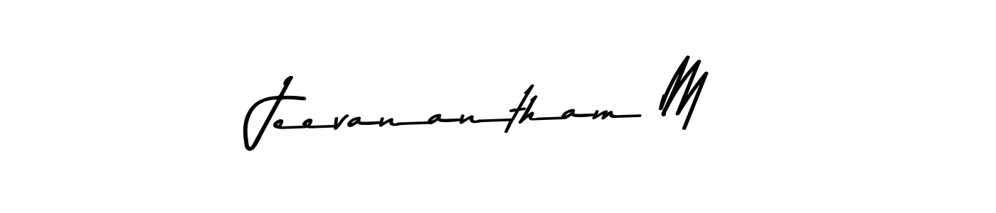 How to make Jeevanantham M name signature. Use Asem Kandis PERSONAL USE style for creating short signs online. This is the latest handwritten sign. Jeevanantham M signature style 9 images and pictures png