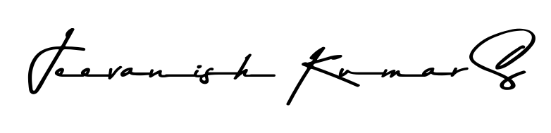 Discover how Jeevanish Kumar S looks in an executive cursive font (Asem Kandis PERSONAL USE). Perfect for legal documents, invoices, and certificates. Jeevanish Kumar S signature style 9 images and pictures png