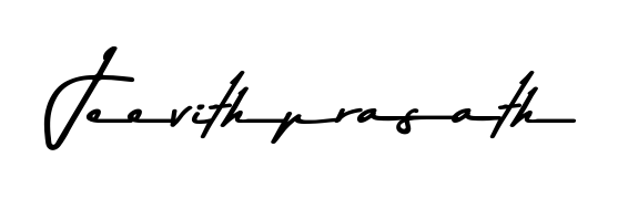 The Asem Kandis PERSONAL USE lettering style adds unique flourish to name Jeevithprasath. Stand out with a custom digital autograph made in seconds. Jeevithprasath signature style 9 images and pictures png