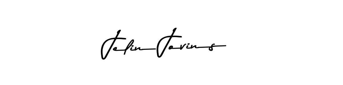 How to make Jelin Jovins name signature. Use Asem Kandis PERSONAL USE style for creating short signs online. This is the latest handwritten sign. Jelin Jovins signature style 9 images and pictures png