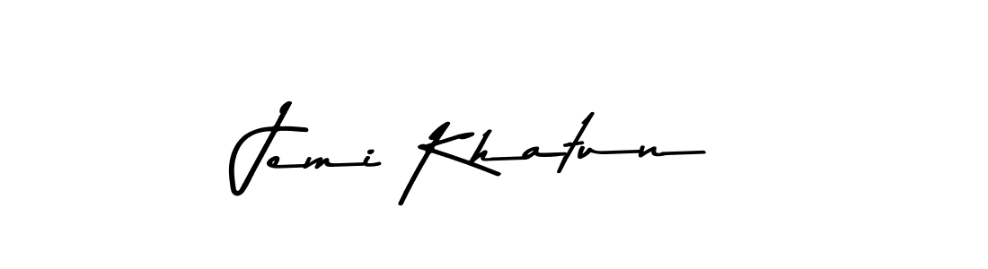 Make a beautiful signature design for name Jemi Khatun. With this signature (Asem Kandis PERSONAL USE) style, you can create a handwritten signature for free. Jemi Khatun signature style 9 images and pictures png