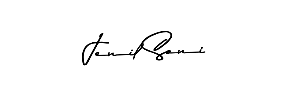 Make a beautiful signature design for name Jenil Soni. With this signature (Asem Kandis PERSONAL USE) style, you can create a handwritten signature for free. Jenil Soni signature style 9 images and pictures png