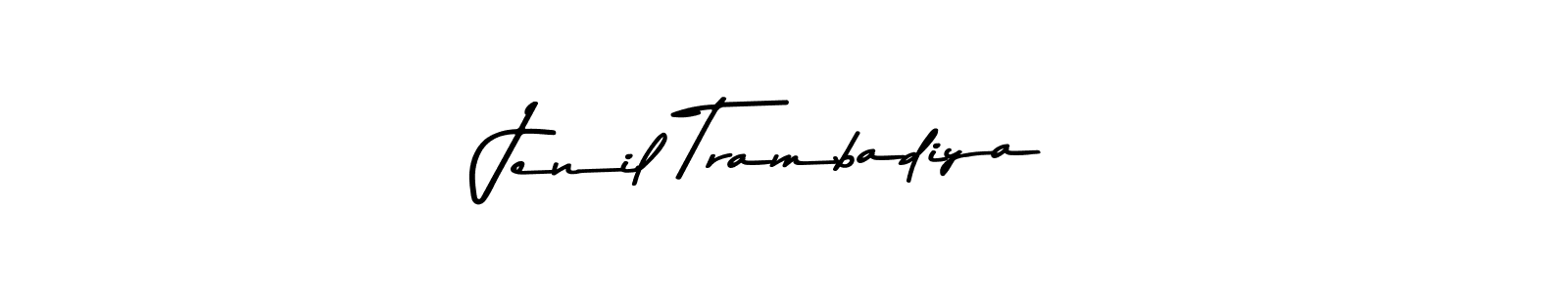 Here are the top 10 professional signature styles for the name Jenil Trambadiya. These are the best autograph styles you can use for your name. Jenil Trambadiya signature style 9 images and pictures png