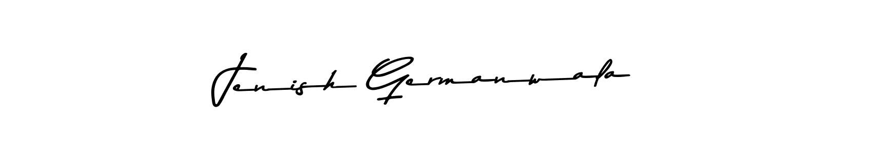 Create a beautiful signature design for name Jenish Germanwala. With this signature (Asem Kandis PERSONAL USE) fonts, you can make a handwritten signature for free. Jenish Germanwala signature style 9 images and pictures png