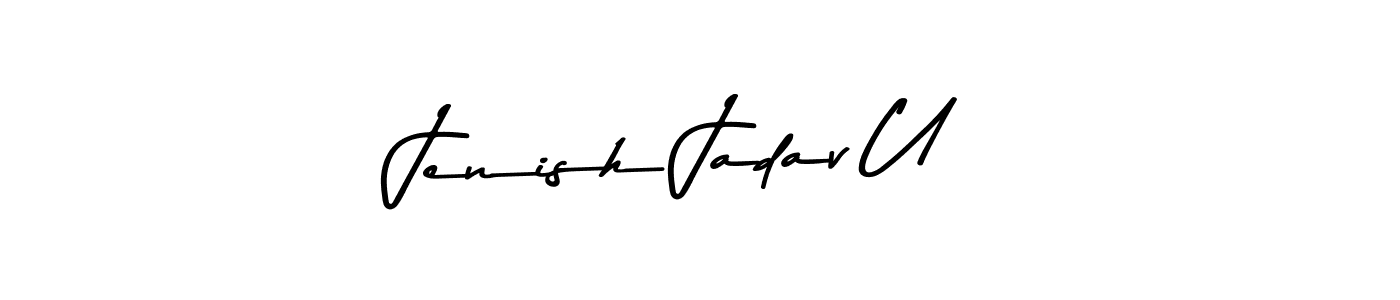 Create a beautiful signature design for name Jenish Jadav U. With this signature (Asem Kandis PERSONAL USE) fonts, you can make a handwritten signature for free. Jenish Jadav U signature style 9 images and pictures png