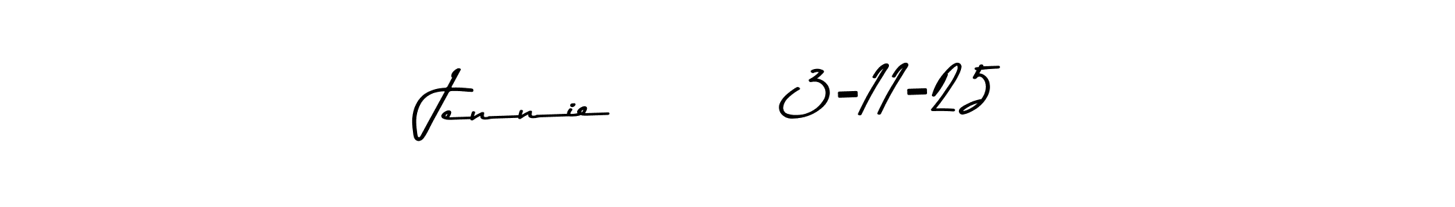 Similarly Asem Kandis PERSONAL USE is the best handwritten signature design. Signature creator online .You can use it as an online autograph creator for name Jennie        3-11-25. Jennie        3-11-25 signature style 9 images and pictures png