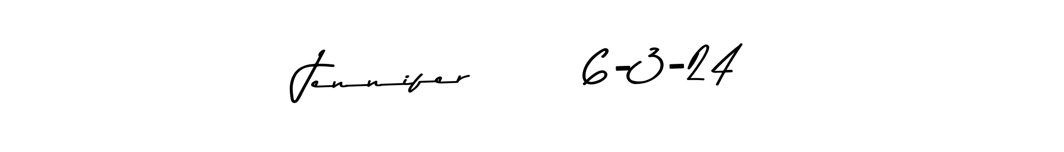 if you are searching for the best signature style for your name Jennifer       6-3-24. so please give up your signature search. here we have designed multiple signature styles  using Asem Kandis PERSONAL USE. Jennifer       6-3-24 signature style 9 images and pictures png