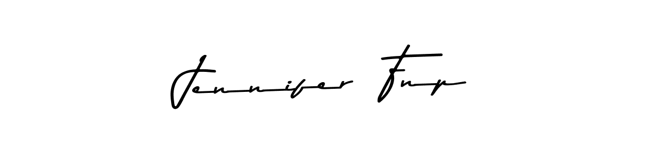 Similarly Asem Kandis PERSONAL USE is the best handwritten signature design. Signature creator online .You can use it as an online autograph creator for name Jennifer  Fnp. Jennifer  Fnp signature style 9 images and pictures png