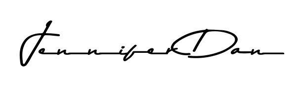 The Asem Kandis PERSONAL USE typeface gives name Jennifer Dan a refined look. Suitable for certificates, diplomas, and official verification. Jennifer Dan signature style 9 images and pictures png