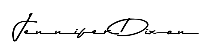 Designed for modern professionals: Jennifer Dixon name signature crafted with Asem Kandis PERSONAL USE script. Ready for digital PDF workflows. Jennifer Dixon signature style 9 images and pictures png