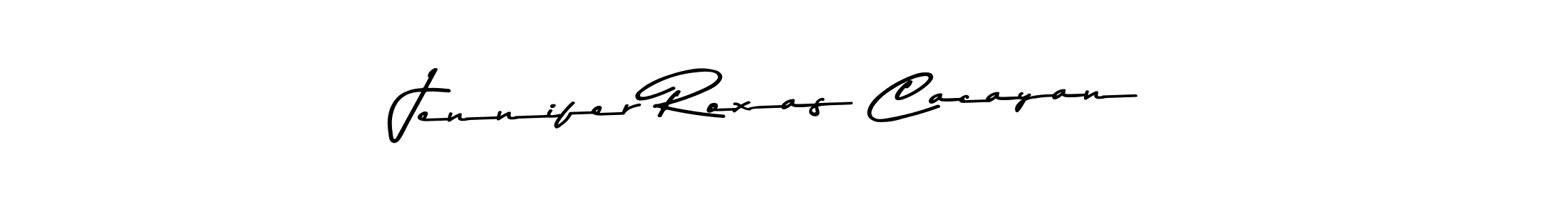 How to make Jennifer Roxas Cacayan name signature. Use Asem Kandis PERSONAL USE style for creating short signs online. This is the latest handwritten sign. Jennifer Roxas Cacayan signature style 9 images and pictures png