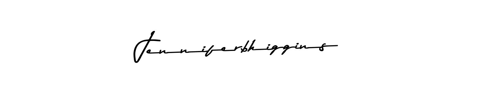 How to make Jenniferbhiggins name signature. Use Asem Kandis PERSONAL USE style for creating short signs online. This is the latest handwritten sign. Jenniferbhiggins signature style 9 images and pictures png