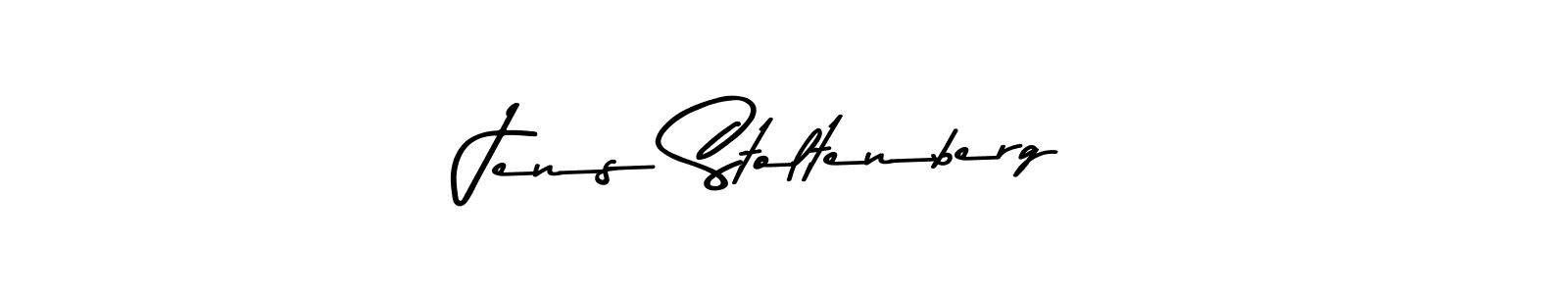 How to make Jens Stoltenberg name signature. Use Asem Kandis PERSONAL USE style for creating short signs online. This is the latest handwritten sign. Jens Stoltenberg signature style 9 images and pictures png