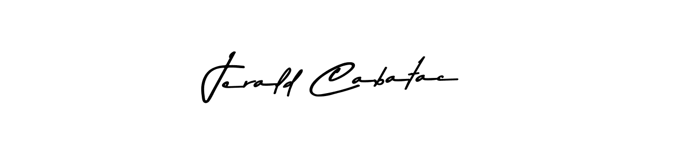 Use a signature maker to create a handwritten signature online. With this signature software, you can design (Asem Kandis PERSONAL USE) your own signature for name Jerald Cabatac. Jerald Cabatac signature style 9 images and pictures png