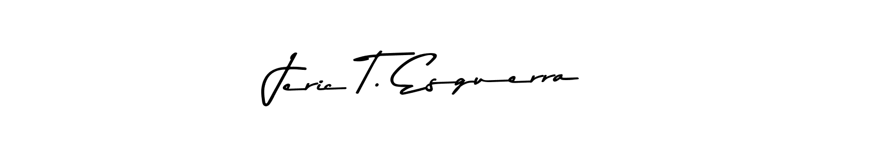 How to make Jeric T. Esguerra name signature. Use Asem Kandis PERSONAL USE style for creating short signs online. This is the latest handwritten sign. Jeric T. Esguerra signature style 9 images and pictures png