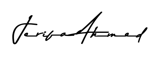 Looking for an artistic signature for Jerifa Ahmed? The Asem Kandis PERSONAL USE calligraphy style gives a sophisticated flow suitable for business cards and emails. Jerifa Ahmed signature style 9 images and pictures png