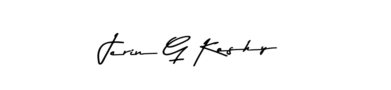 How to make Jerin G Koshy signature? Asem Kandis PERSONAL USE is a professional autograph style. Create handwritten signature for Jerin G Koshy name. Jerin G Koshy signature style 9 images and pictures png