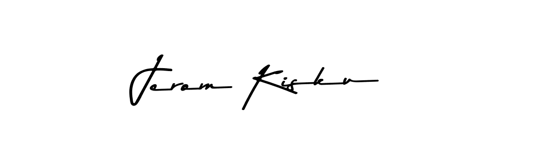 How to make Jerom Kisku name signature. Use Asem Kandis PERSONAL USE style for creating short signs online. This is the latest handwritten sign. Jerom Kisku signature style 9 images and pictures png