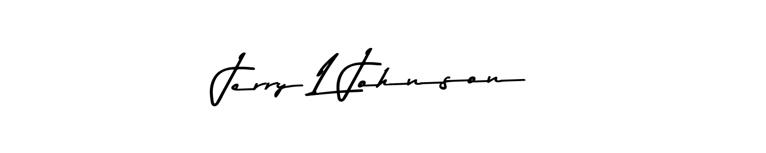 How to make Jerry L Johnson name signature. Use Asem Kandis PERSONAL USE style for creating short signs online. This is the latest handwritten sign. Jerry L Johnson signature style 9 images and pictures png