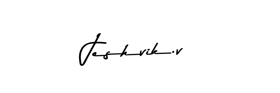 Use a signature maker to create a handwritten signature online. With this signature software, you can design (Asem Kandis PERSONAL USE) your own signature for name Jeshvik.v. Jeshvik.v signature style 9 images and pictures png
