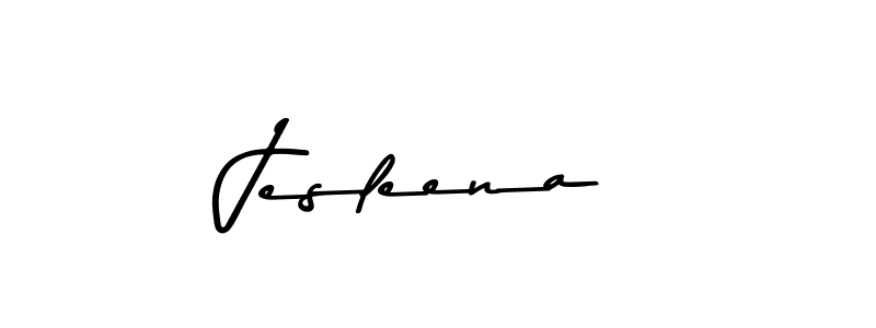 How to make Jesleena name signature. Use Asem Kandis PERSONAL USE style for creating short signs online. This is the latest handwritten sign. Jesleena signature style 9 images and pictures png