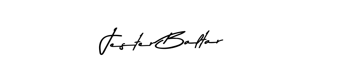 Create a beautiful signature design for name Jester Baltar. With this signature (Asem Kandis PERSONAL USE) fonts, you can make a handwritten signature for free. Jester Baltar signature style 9 images and pictures png