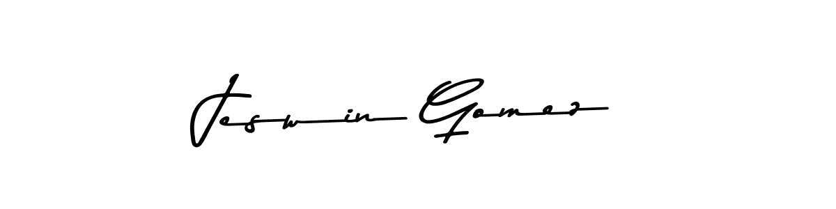 if you are searching for the best signature style for your name Jeswin Gomez. so please give up your signature search. here we have designed multiple signature styles  using Asem Kandis PERSONAL USE. Jeswin Gomez signature style 9 images and pictures png