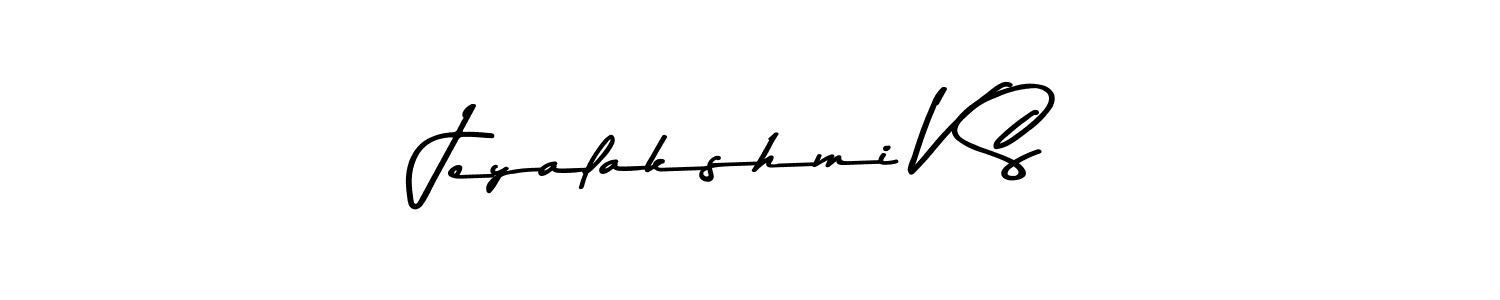 Create a beautiful signature design for name Jeyalakshmi V S. With this signature (Asem Kandis PERSONAL USE) fonts, you can make a handwritten signature for free. Jeyalakshmi V S signature style 9 images and pictures png