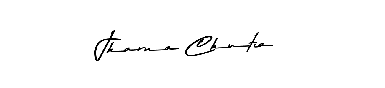 How to make Jharna Chutia name signature. Use Asem Kandis PERSONAL USE style for creating short signs online. This is the latest handwritten sign. Jharna Chutia signature style 9 images and pictures png