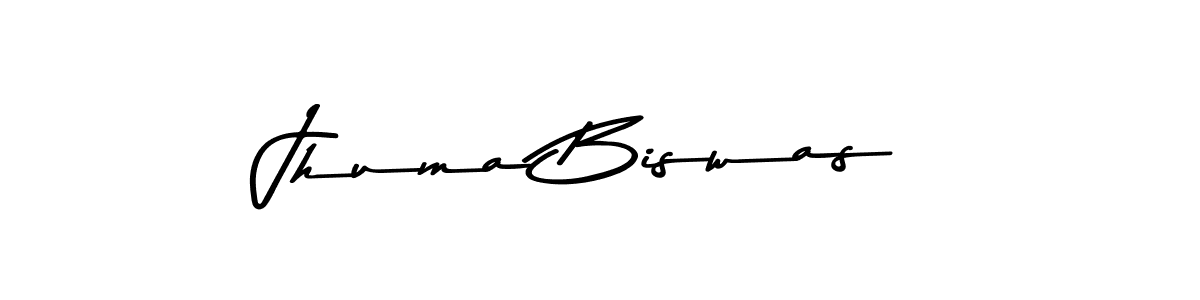 Make a beautiful signature design for name Jhuma Biswas. With this signature (Asem Kandis PERSONAL USE) style, you can create a handwritten signature for free. Jhuma Biswas signature style 9 images and pictures png