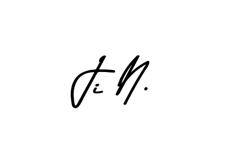 How to make Ji N. name signature. Use Asem Kandis PERSONAL USE style for creating short signs online. This is the latest handwritten sign. Ji N. signature style 9 images and pictures png