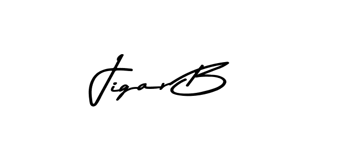 Jigar B stylish signature style. Best Handwritten Sign (Asem Kandis PERSONAL USE) for my name. Handwritten Signature Collection Ideas for my name Jigar B. Jigar B signature style 9 images and pictures png