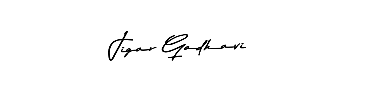 Jigar Gadhavi stylish signature style. Best Handwritten Sign (Asem Kandis PERSONAL USE) for my name. Handwritten Signature Collection Ideas for my name Jigar Gadhavi. Jigar Gadhavi signature style 9 images and pictures png