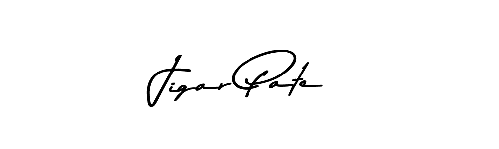 Use a signature maker to create a handwritten signature online. With this signature software, you can design (Asem Kandis PERSONAL USE) your own signature for name Jigar Pate. Jigar Pate signature style 9 images and pictures png