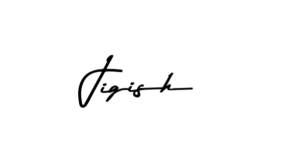 Make a beautiful signature design for name Jigish. With this signature (Asem Kandis PERSONAL USE) style, you can create a handwritten signature for free. Jigish signature style 9 images and pictures png