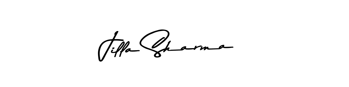 How to make Jilla Sharma name signature. Use Asem Kandis PERSONAL USE style for creating short signs online. This is the latest handwritten sign. Jilla Sharma signature style 9 images and pictures png