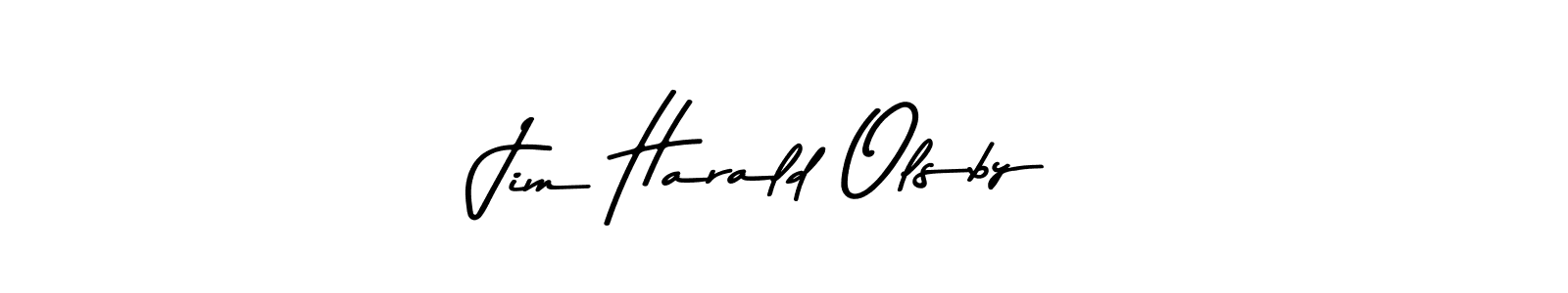 How to make Jim Harald Olsby name signature. Use Asem Kandis PERSONAL USE style for creating short signs online. This is the latest handwritten sign. Jim Harald Olsby signature style 9 images and pictures png