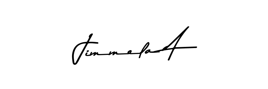 Also You can easily find your signature by using the search form. We will create Jimmela A name handwritten signature images for you free of cost using Asem Kandis PERSONAL USE sign style. Jimmela A signature style 9 images and pictures png