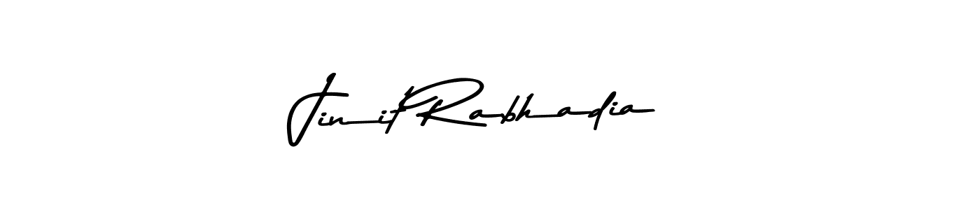 Create a beautiful signature design for name Jinit Rabhadia. With this signature (Asem Kandis PERSONAL USE) fonts, you can make a handwritten signature for free. Jinit Rabhadia signature style 9 images and pictures png