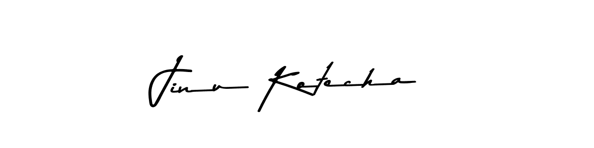 How to make Jinu Kotecha name signature. Use Asem Kandis PERSONAL USE style for creating short signs online. This is the latest handwritten sign. Jinu Kotecha signature style 9 images and pictures png